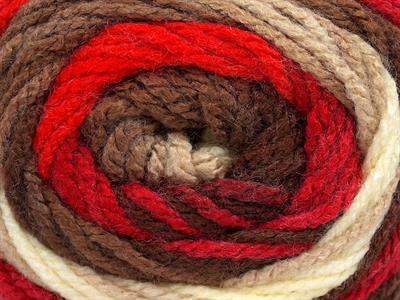 4x100gr. AMBIANCE Premium Akrilik Krem, Kahverengi Tonları, Kırmızı Tonları Kışlık, Bebe, Batik Desenli, 100% Akrilik