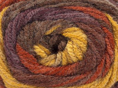 4x100gr. AMBIANCE Premium Akrilik Altın, Kahverengi Tonları, Maron Kışlık, Bebe, Batik Desenli, 100% Akrilik