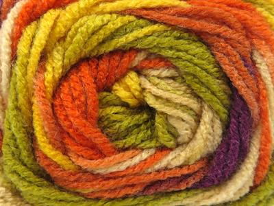 Lot of 4 x 100gr Skeins Ice Yarns AMBIANCE Yarn Gold Green Orange Yellow Beige