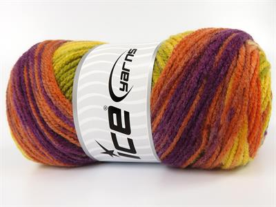 Lot of 4 x 100gr Skeins Ice Yarns AMBIANCE Yarn Gold Green Orange Yellow Beige