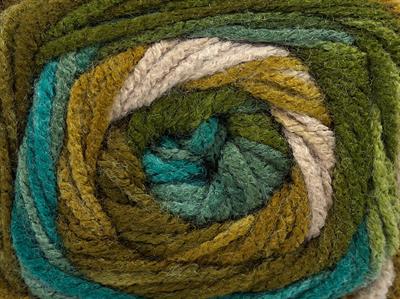 4x100gr. AMBIANCE Premium Akrilik Yeşil Tonları, Bej Kışlık, Bebe, Batik Desenli, 100% Akrilik