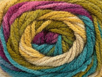 4x100gr. AMBIANCE Premium Akrilik Pembe, Leylak, Yeşil Tonları, Bej Kışlık, Bebe, Batik Desenli, 100% Akrilik