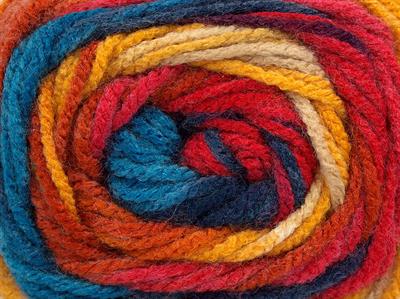 4x100gr. AMBIANCE Premium Akrilik Gökkuşağı Kışlık, Bebe, Batik Desenli, 100% Akrilik