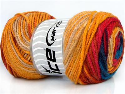 4x100gr. AMBIANCE Premium Akrilik Gökkuşağı Kışlık, Bebe, Batik Desenli, 100% Akrilik