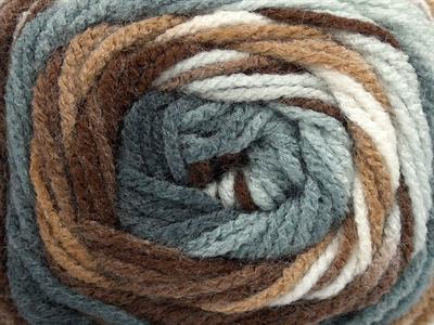 4x100gr. AMBIANCE Premium Akrilik Beyaz, Kahverengi Tonları, Gri Tonları Kışlık, Bebe, Batik Desenli, 100% Akrilik