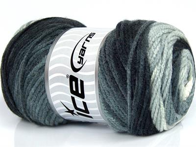 4x100gr. AMBIANCE Premium Akrilik Beyaz, Gri Tonları Kışlık, Bebe, Batik Desenli, 100% Akrilik