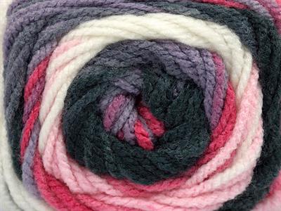 4x100gr. AMBIANCE Premium Akrilik Beyaz, Leylak, Pembe tonları, Koyu Gri Kışlık, Bebe, Batik Desenli, 100% Akrilik