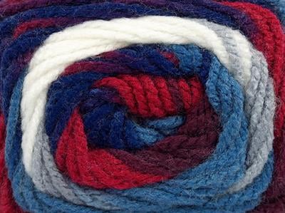 4x100gr. AMBIANCE Premium Akrilik Beyaz, Kırmızı, Gri, Maron, Mavi Tonları Kışlık, Bebe, Batik Desenli, 100% Akrilik