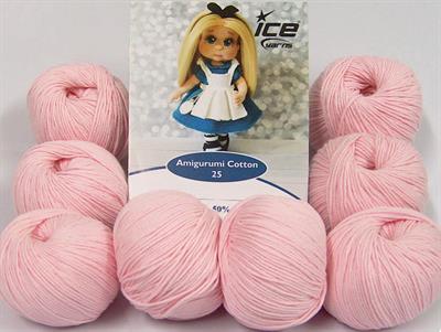 8x25gr. AMIGURUMI COTTON 25 Pamuk, Akrilik Bebe Pembesi Bebe, Yazlık İplikler, Pamuk, Tığ İşi, Düz iplikler