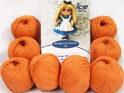 Lot of 8 Skeins Ice Yarns AMIGURUMI COTTON 25 (50% Cotton) Yarn Light Copper
