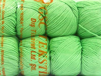 Lot of 8 Skeins Ice Yarns AMIGURUMI COTTON 25 (50% Cotton) Yarn Light Green