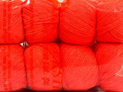 Lot of 8 Skeins Ice Yarns AMIGURUMI COTTON 25 (50% Cotton) Yarn Neon Orange