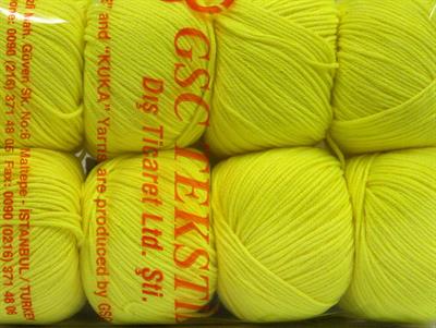 Lot of 8 Skeins Ice Yarns AMIGURUMI COTTON 25 (50% Cotton) Yarn Neon Yellow