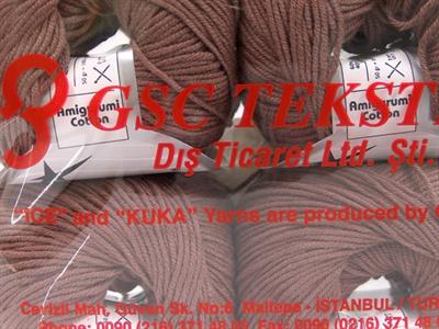 4x50gr. AMIGURUMI COTTON Akrilik, Pamuk Kahverengi Bebe, Yazlık İplikler, Pamuk, Tığ İşi, Düz iplikler
