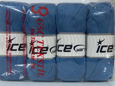 4x100gr. AMIGURUMI PURE COTTON Pamuk Açık Mavi Bebe, Yazlık İplikler, Pamuk, Tığ İşi, Düz iplikler