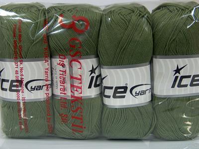 4x100gr. AMIGURUMI PURE COTTON Pamuk Açık Haki Bebe, Yazlık İplikler, Pamuk, Tığ İşi, Düz iplikler