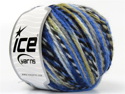 8x50gr. ANATOLIA WOOL Yün, Akrilik Siyah, Beyaz, Deve Tüyü, Mavi Tonları Kışlık, Yün, Batik Desenli, Akrilik