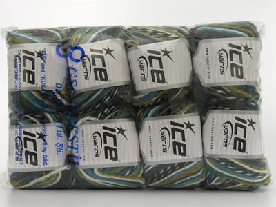 8x50gr. ANATOLIA WOOL Yün, Akrilik Siyah, Beyaz, Turkuaz, Kahverengi Tonları Kışlık, Yün, Batik Desenli, Akrilik