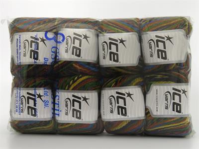 8x50gr. ANATOLIA WOOL Yün, Akrilik Yeşil, Siyah, Mavi, Mor Kışlık, Yün, Batik Desenli, Akrilik