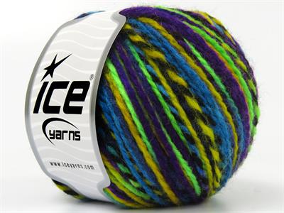 8x50gr. ANATOLIA WOOL Yün, Akrilik Yeşil, Siyah, Mor, Turkuaz, Sarı Kışlık, Yün, Batik Desenli, Akrilik