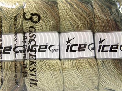 4x100gr. ANGORA ACTIVE Angora, Akrilik Kahverengi, Krem, Haki Kışlık, Angora, Batik Desenli