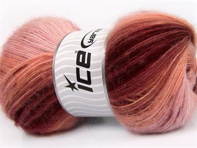 4x100gr. ANGORA ACTIVE Bordo, Somon, Pembe tonları Angora, Akrilik Kışlık, Angora, Batik Desenli
