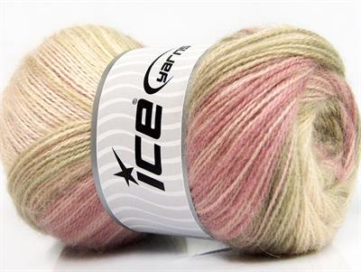 4x100gr. ANGORA ACTIVE Angora, Akrilik Krem, Deve Tüyü, Pembe tonları Kışlık, Angora, Batik Desenli