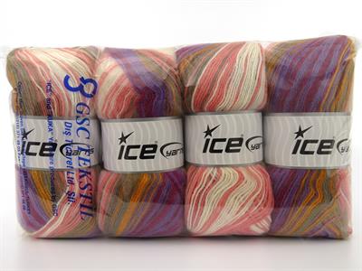 4x100gr. ANGORA ACTIVE Angora, Akrilik Leylak, Bordo, Altın, Deve Tüyü, Somon, Ekru Kışlık, Angora, Batik Desenli