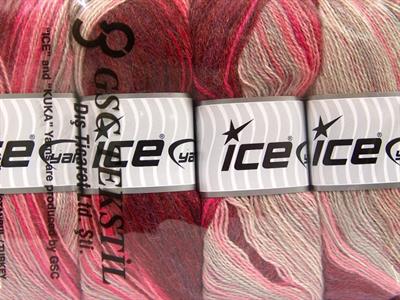 4x100gr. ANGORA ACTIVE Angora, Akrilik Pembe, Bordo, Deve Tüyü Kışlık, Angora, Batik Desenli
