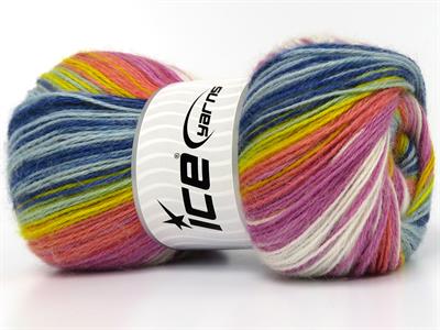 4x100gr. ANGORA ACTIVE Angora, Akrilik Pembe, Beyaz, Sarı, Somon, Mavi Tonları Kışlık, Angora, Batik Desenli