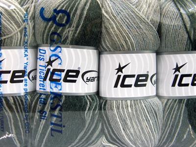 4x100gr. ANGORA BATIK Angora, Yün, Akrilik Siyah, Gri Tonları Kışlık, Angora, Batik Desenli