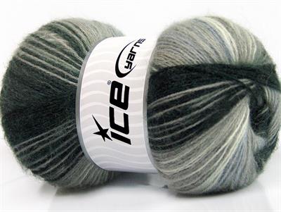 4x100gr. ANGORA BATIK Angora, Yün, Akrilik Siyah, Gri Tonları Kışlık, Angora, Batik Desenli