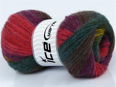 4x100gr. ANGORA BATIK Angora, Yün, Akrilik Kahverengi, Mor, Kırmızı, Altın, Yeşil Tonları Kışlık, Angora, Batik Desenli