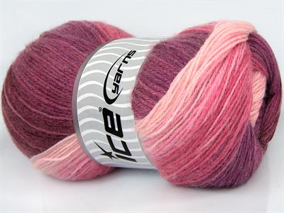 4x100gr. ANGORA BATIK Angora, Yün, Akrilik Bordo, Pembe tonları Kışlık, Angora, Batik Desenli