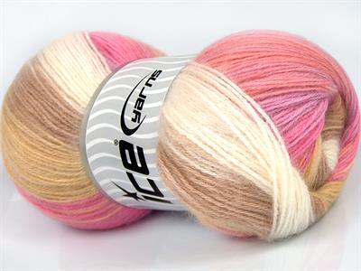 4x100gr. ANGORA BATIK Angora, Yün, Akrilik Deve Tüyü, Koyu Krem, Pembe tonları, Ekru Kışlık, Angora, Batik Desenli