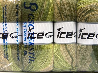 4x100gr. ANGORA BATIK Angora, Yün, Akrilik Deve Tüyü, Haki, Yeşil Tonları Kışlık, Angora, Batik Desenli