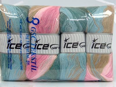 4x100gr. ANGORA BATIK Angora, Yün, Akrilik Deve Tüyü, Pembe tonları, Mavi Tonları Kışlık, Angora, Batik Desenli