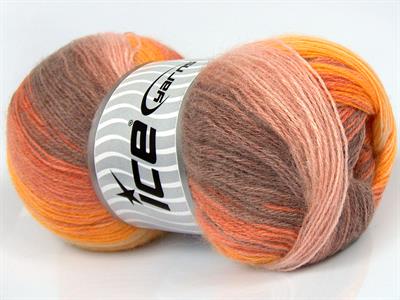 4x100gr. ANGORA BATIK Angora, Yün, Akrilik Krem, Altın, Açık Mürdüm, Somon Tonları Kışlık, Angora, Batik Desenli