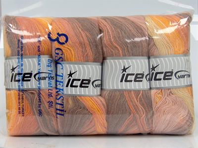 4x100gr. ANGORA BATIK Angora, Yün, Akrilik Krem, Altın, Açık Mürdüm, Somon Tonları Kışlık, Angora, Batik Desenli