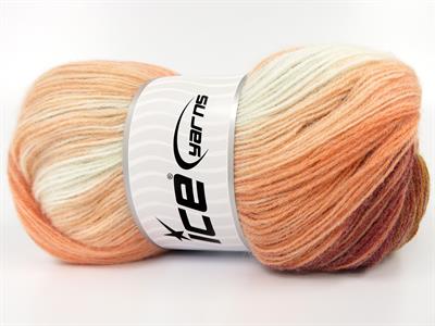 4x100gr. ANGORA BATIK Angora, Yün, Akrilik Turuncu Tonları, Çamurcun Kışlık, Angora, Batik Desenli