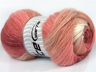 4x100gr. ANGORA BATIK Angora, Yün, Akrilik Pembe tonları, Ekru Kışlık, Angora, Batik Desenli