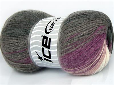 4x100gr. ANGORA BATIK Angora, Yün, Akrilik Beyaz, Gri Tonları, Mor Tonları Kışlık, Angora, Batik Desenli