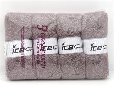 Lot of 4 x 100gr Skeins Ice Yarns ANGORA GLITZ (10% Mohair 15% Wool) Yarn Light Maroon