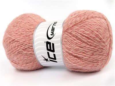 Lot of 4 x 100gr Skeins Ice Yarns ANGORA GLITZ (10% Mohair 15% Wool) Yarn Light Salmon