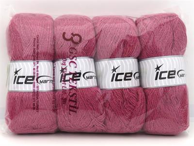 Lot of 4 x 100gr Skeins Ice Yarns ANGORA GLITZ (10% Mohair 15% Wool) Yarn Pink