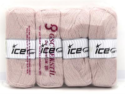 Lot of 4 x 100gr Skeins Ice Yarns ANGORA GLITZ (10% Mohair 15% Wool) Yarn Powder Pink