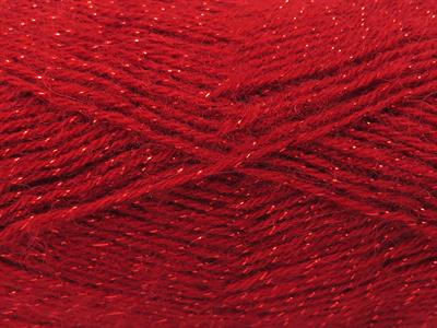 Lot of 4 x 100gr Skeins Ice Yarns ANGORA GLITZ (10% Mohair 15% Wool) Yarn Red