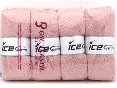 Lot of 4 x 100gr Skeins Ice Yarns ANGORA LUXE (10% Mohair 15% Wool) Yarn Baby Pink