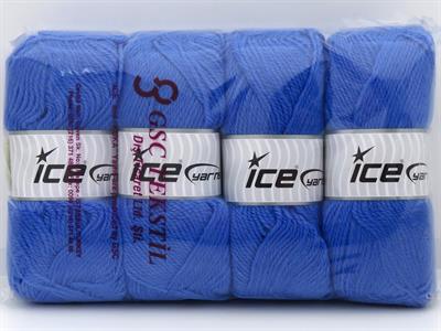 Lot of 4 x 100gr Skeins Ice Yarns ANGORA LUXE (10% Mohair 15% Wool) Yarn Blue