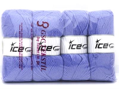 Lot of 4 x 100gr Skeins Ice Yarns ANGORA LUXE (10% Mohair 15% Wool) Yarn Bluish Lilac